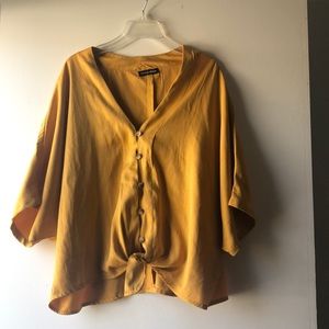 Button Up Tie Short Sleeve
